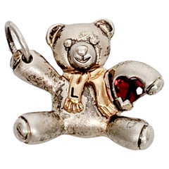 Keepsake Sterlingsilber 14K Gelbgold Teddybär-Anhänger Initial L