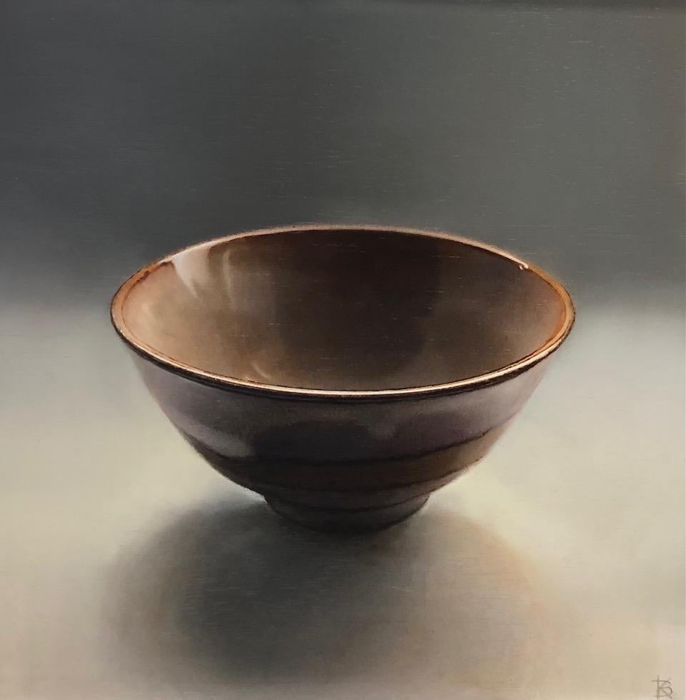 Bowl Reset II Oil Painting on Panel Brown Still Life Figurative In Stock 
Kees Blom (Apeldoorn, 1968) comes from an artistic family. While his father already had a passion for painting, son Kees succeeds in taking the step to become an independent
