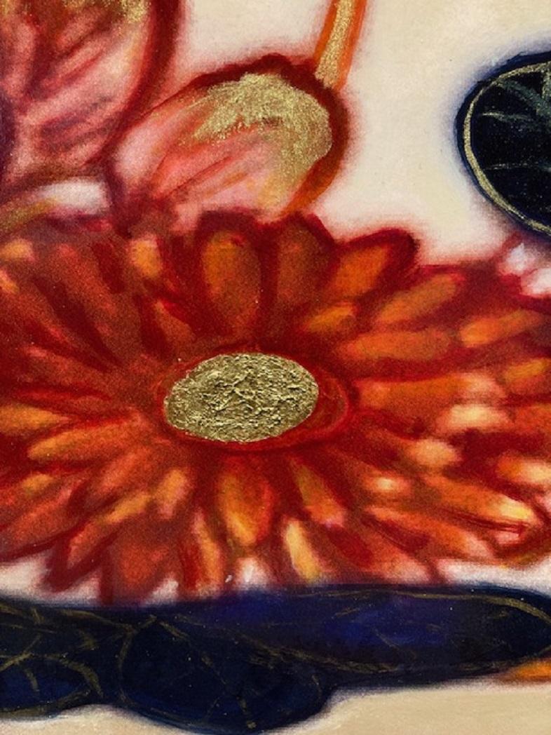 Cuenco Kom Pintura al óleo sobre panel Bodegón Vajilla Meditación En Stock - Painting Contemporáneo de Kees Blom