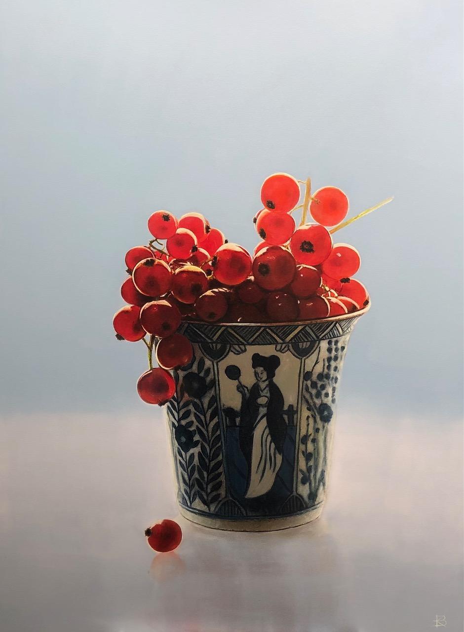 Red Currants- 21st Century Contemporary  Realistic Still-life Painting 