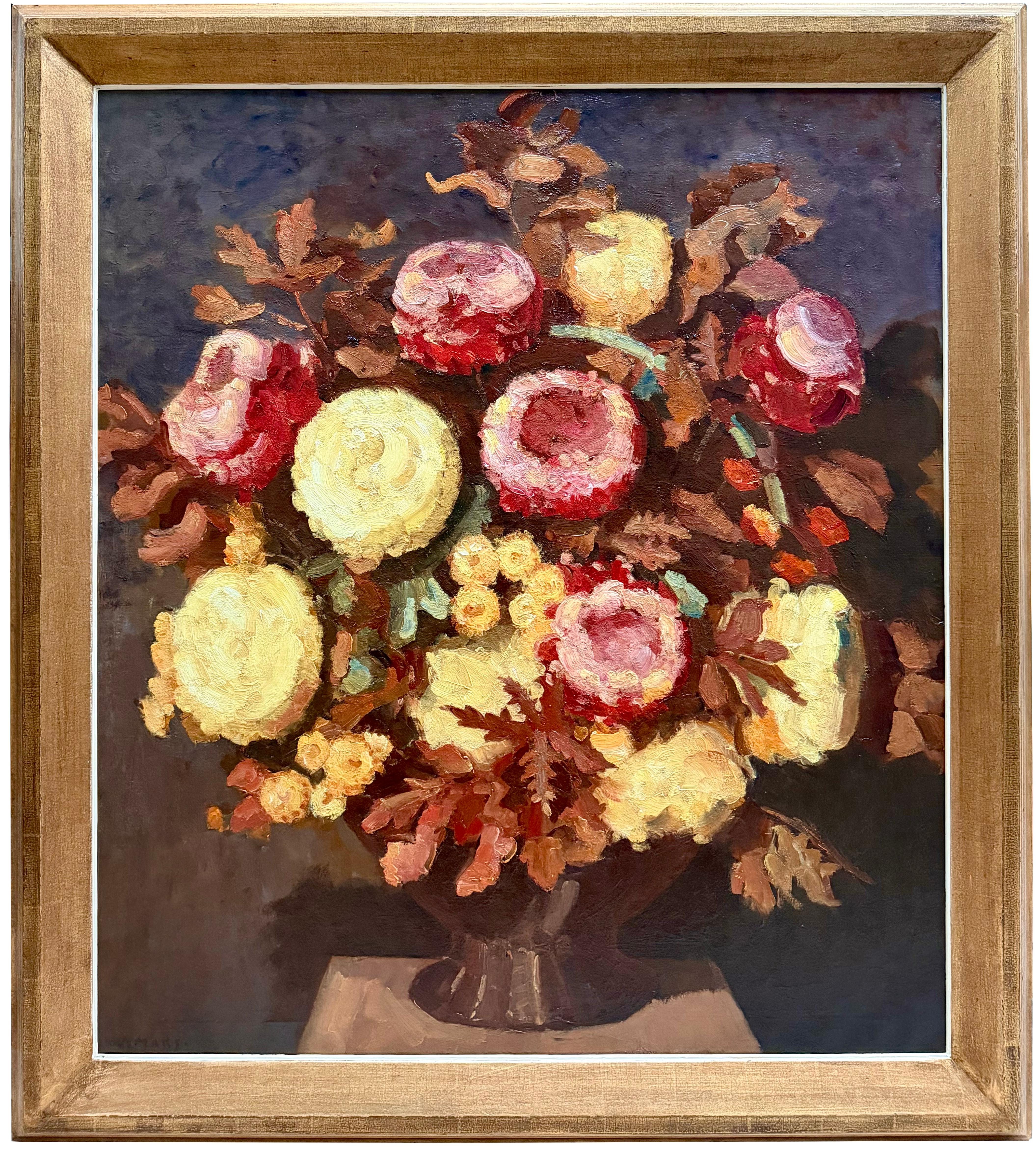 Chrysantheme in einer Vase" von Kees Maks (1876 - Amsterdam - 1967) Niederländischer Maler