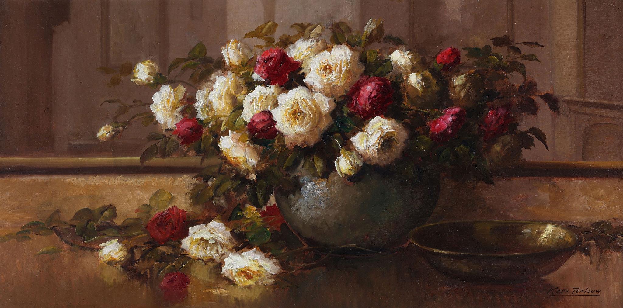 A Still Life of Roses - Painting by Kees Terlouw