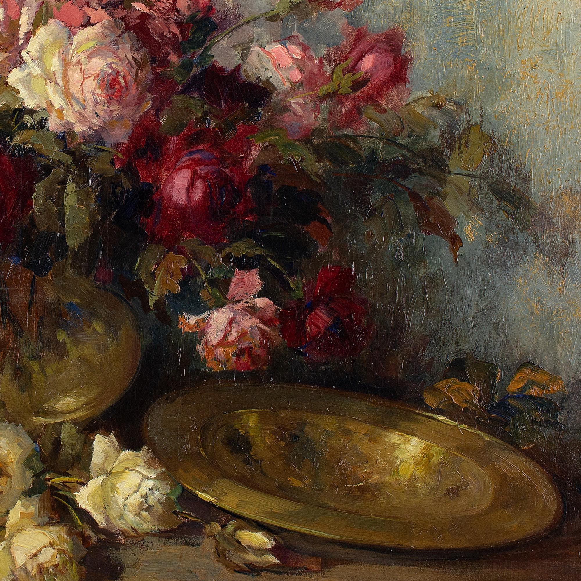 Kees Terlouw, Still Life With Roses, Oil Painting  5