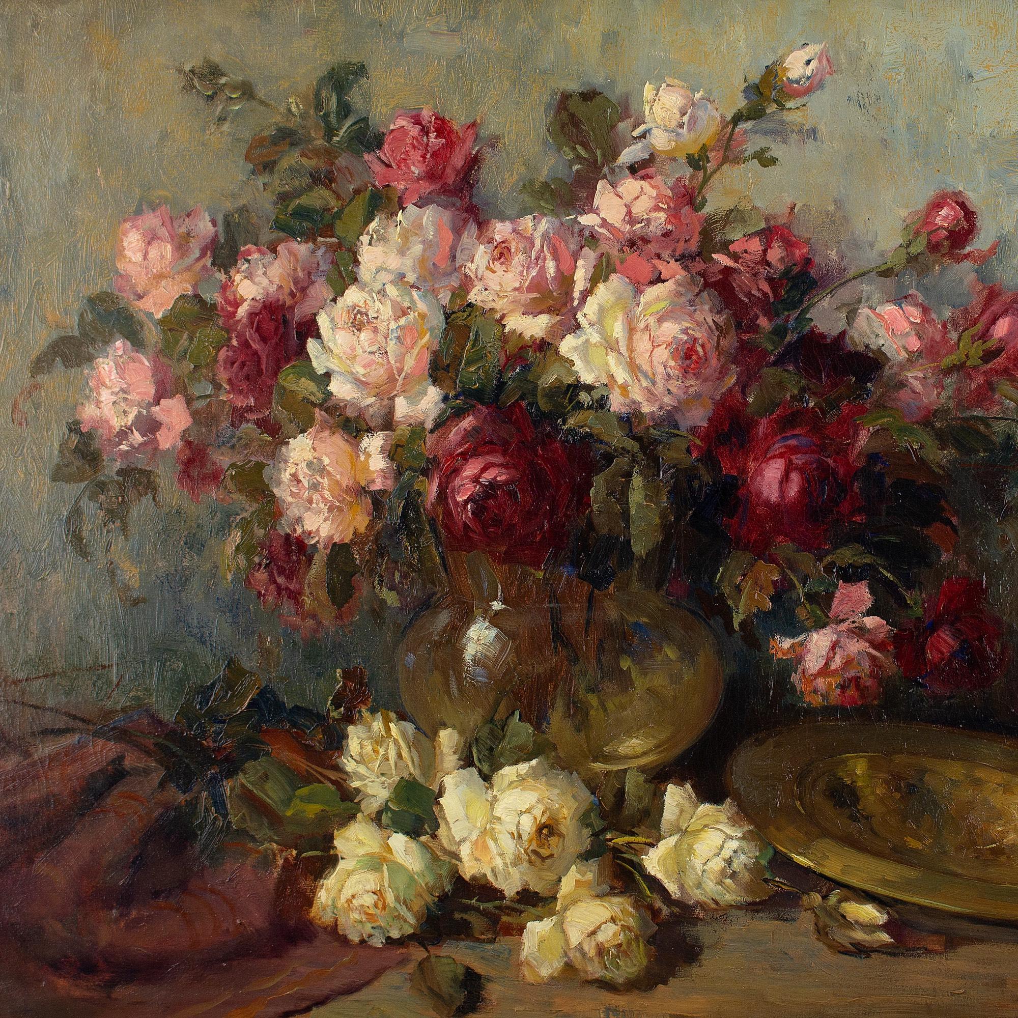 Kees Terlouw, Still Life With Roses, Oil Painting  6
