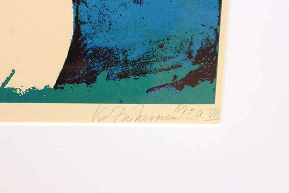 Kees van Bohemen (1928-1985)
Nr. 2 1967
E.A. VII
Sérigraphie
Oplage 79/100
Mesures : 42 cm x 43 cm

Né et mort à La Haye.

Éducation : Académie royale des arts visuels, La Haye

À l'âge de 24 ans, il reçoit une bourse pour étudier à Paris