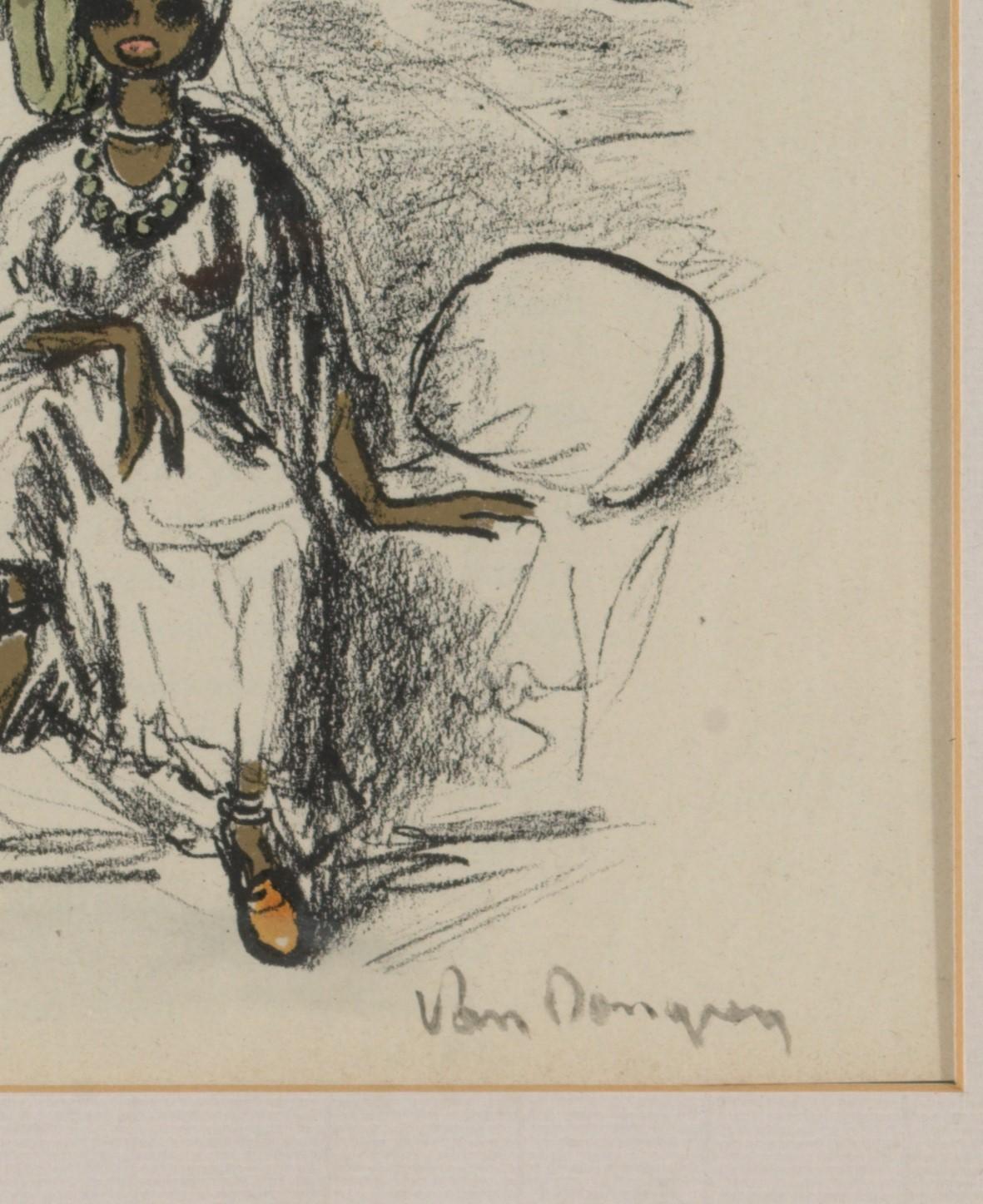 Dutch Kees van Dongen, Sketch of an Ethnical Woman Sitting on a Bed For Sale