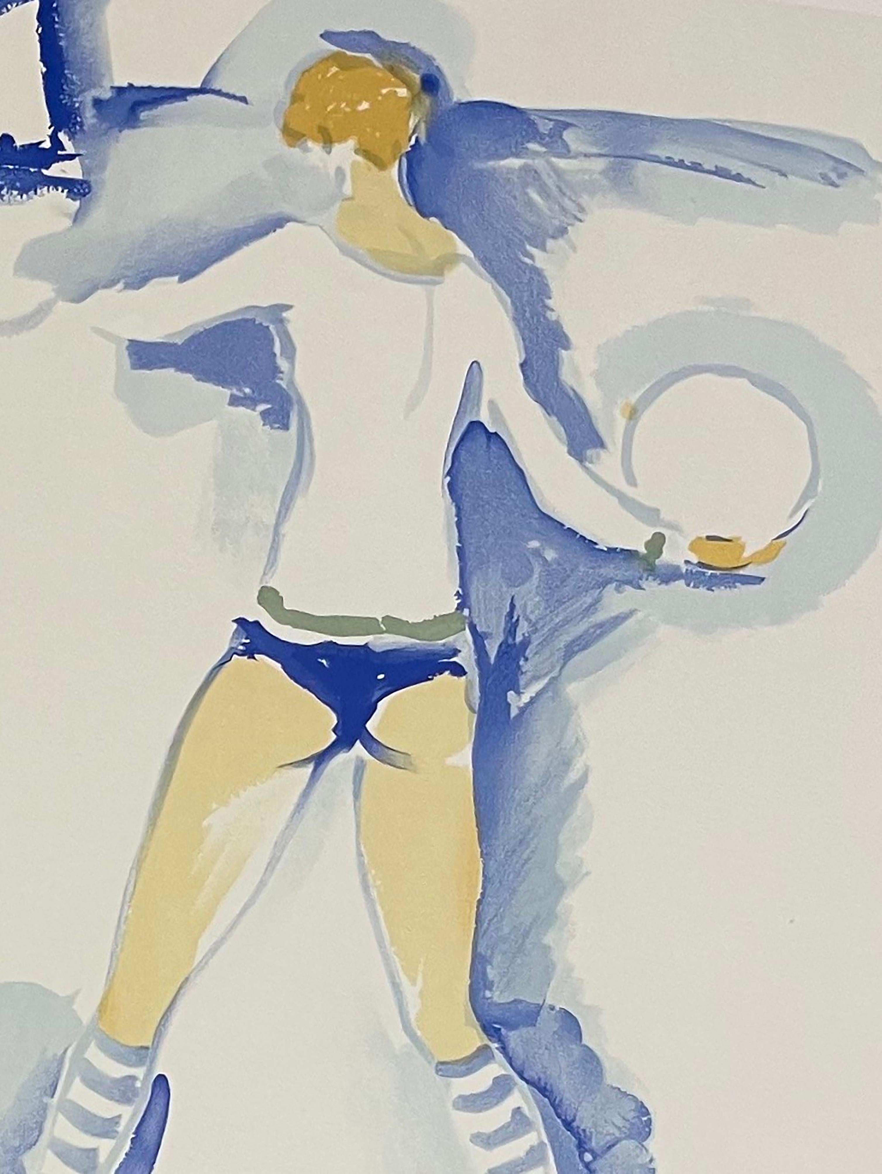Metà XX secolo Kees Van Dongen 1966  litografia Donna sulla spiaggia in vendita