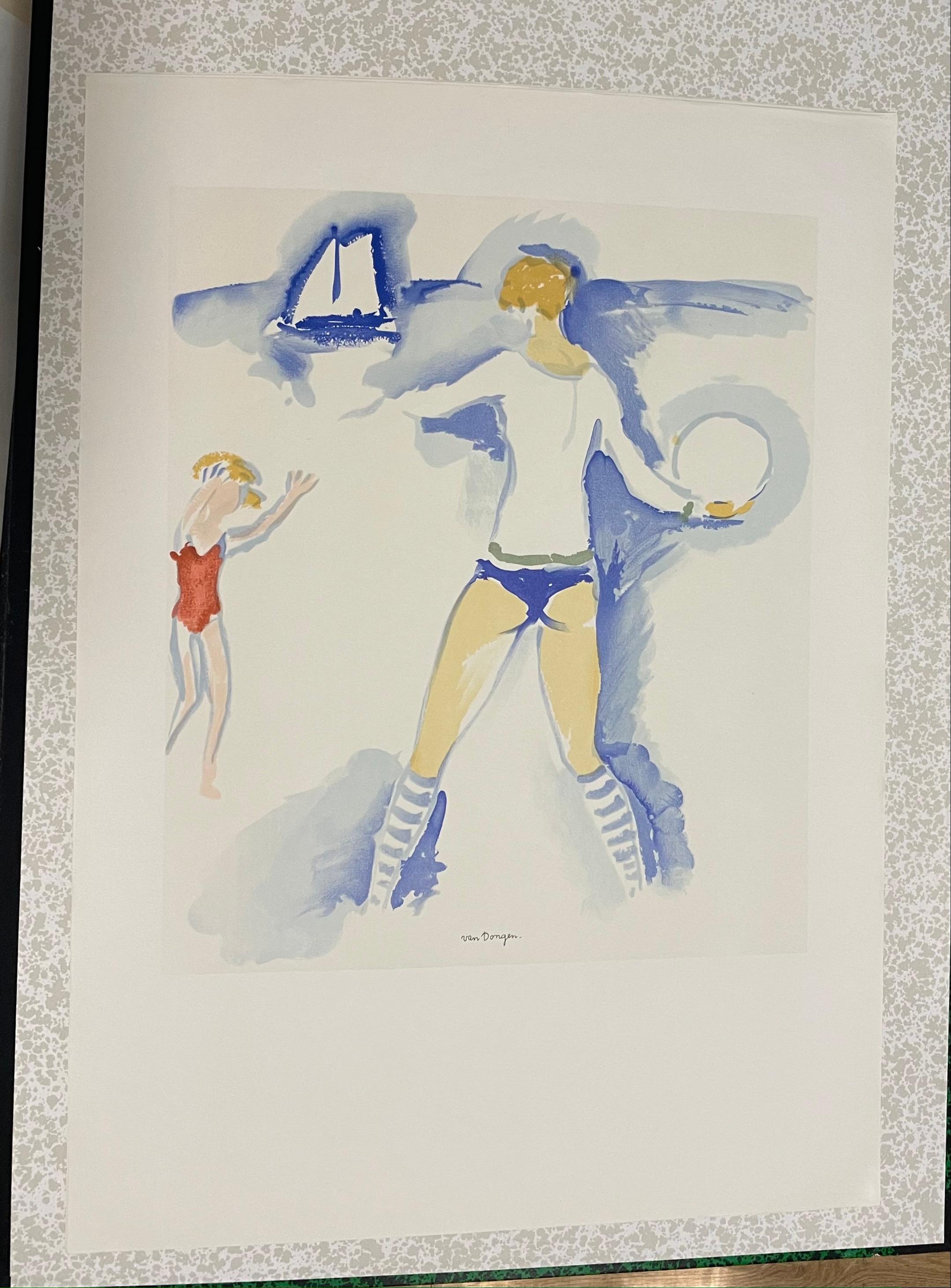 Kees Van Dongen 1966  litografia Donna sulla spiaggia in vendita 4