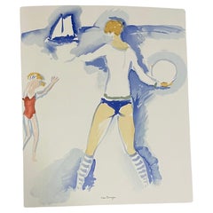Kees van Dongen 1966  litografía Mujer en la playa