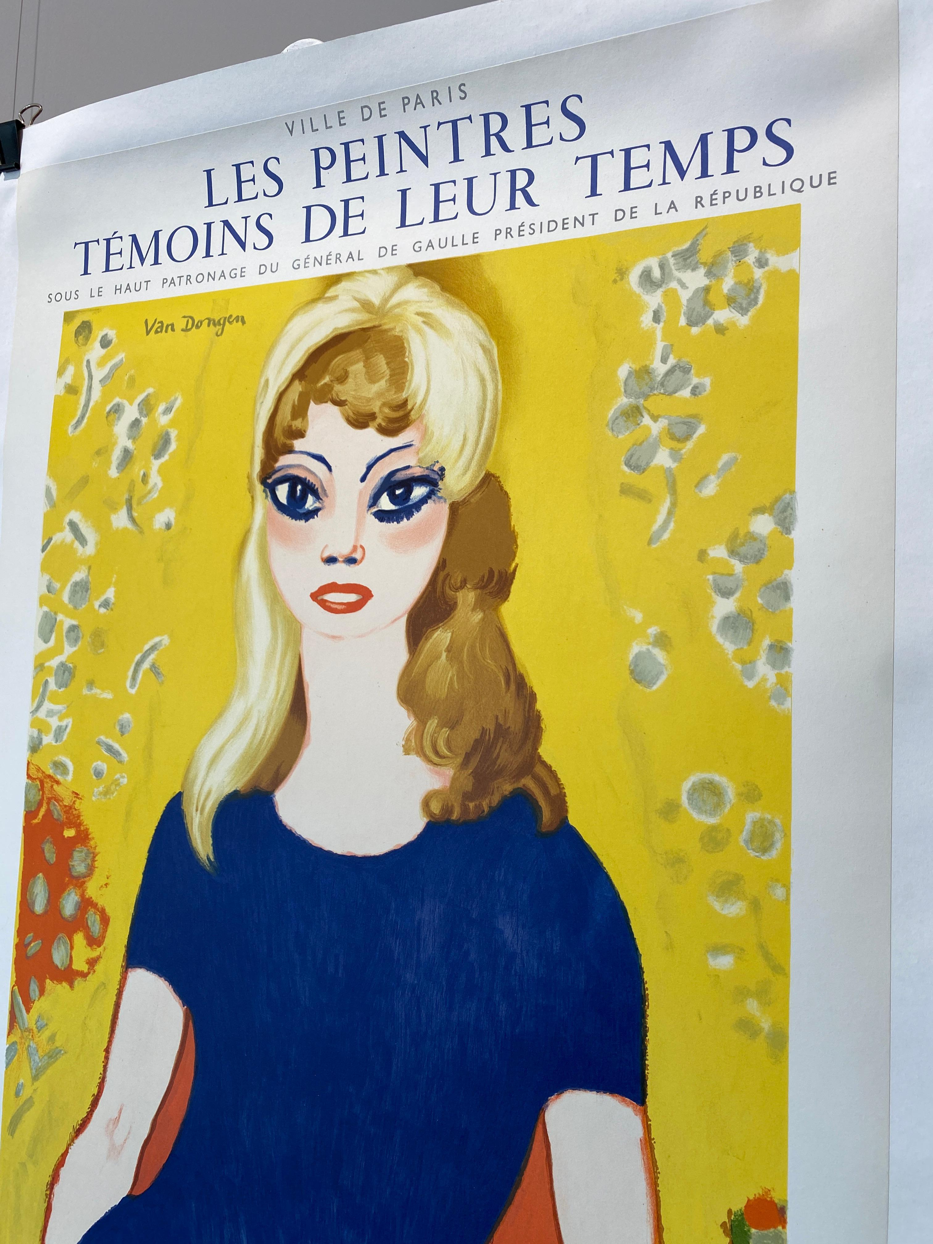 French Kees van Dongen MUSÉE GALLIERA, Original Vintage Poster Brigitte Bardot, 1964