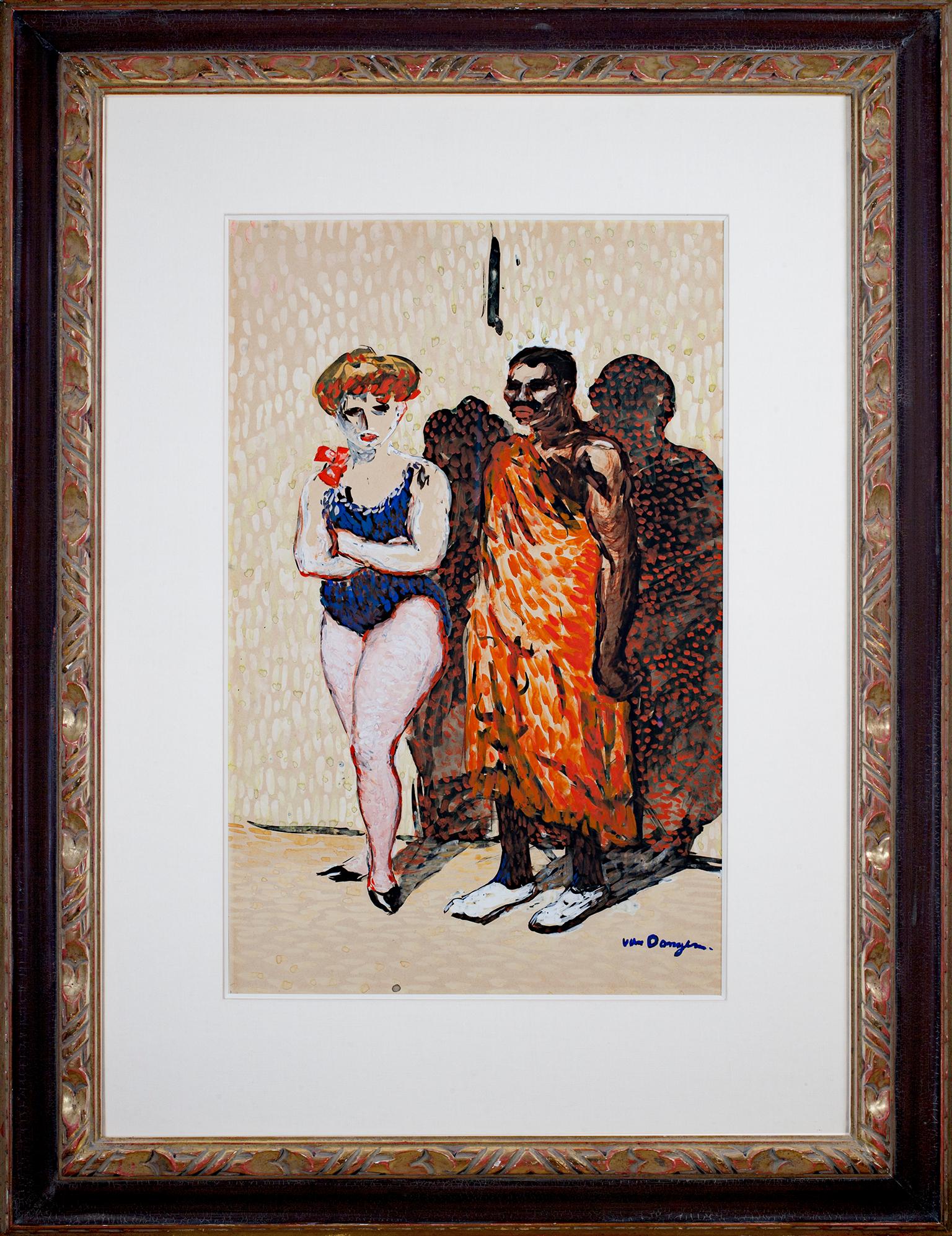 Kees Van Dongen Circus Performers 1900s Vintage Vibrant Figure Fauvist Signed