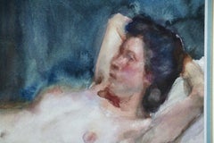 Nu Allonge -19th Century Watercolor, Nude Figure in Interior by Kees van Dongen