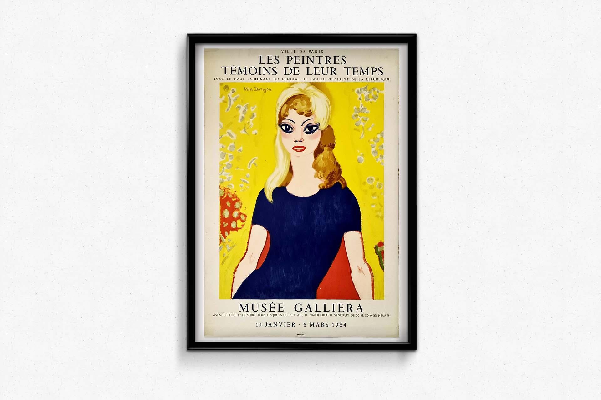 1964 Cartel original de Kees Van Donne representando a Brigitte Bardot en venta 1