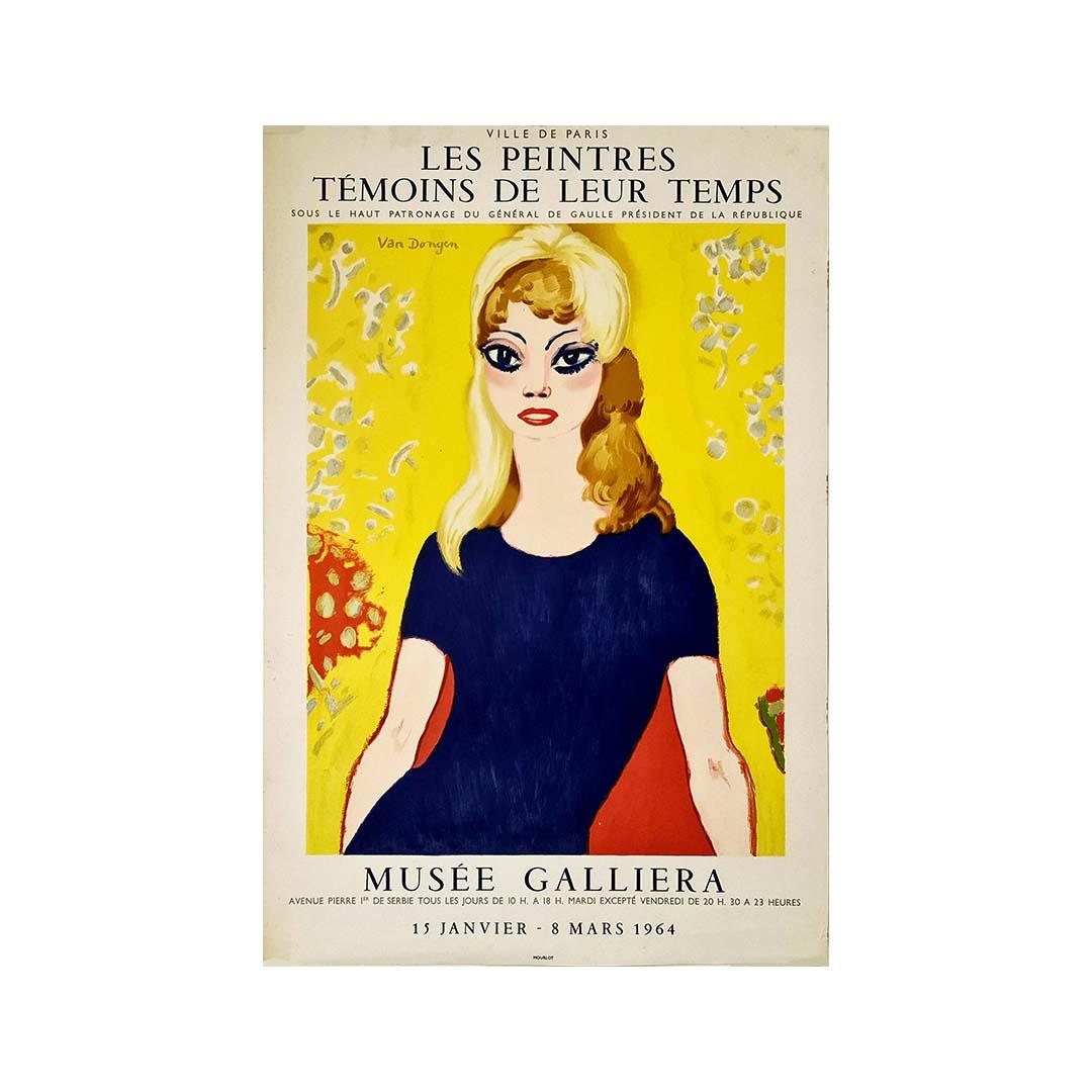 1964 Cartel original de Kees Van Donne representando a Brigitte Bardot - Print de Kees van Dongen