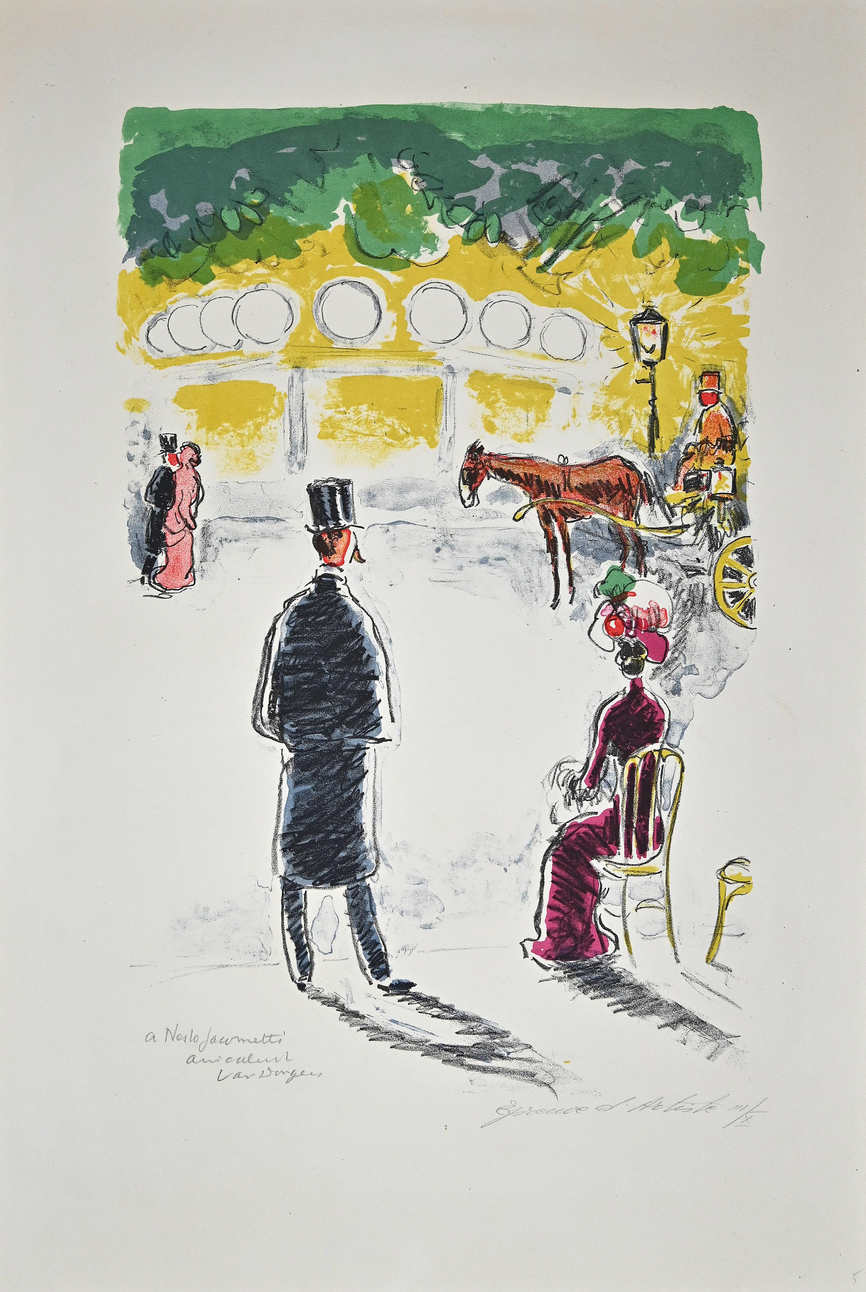 Au bois - Lithograph by Kees Van Dongen - 1946