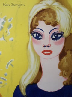 Brigitte Bardot: Donna bionda con gli occhi alti - Litografia originale, Mourlot 1964