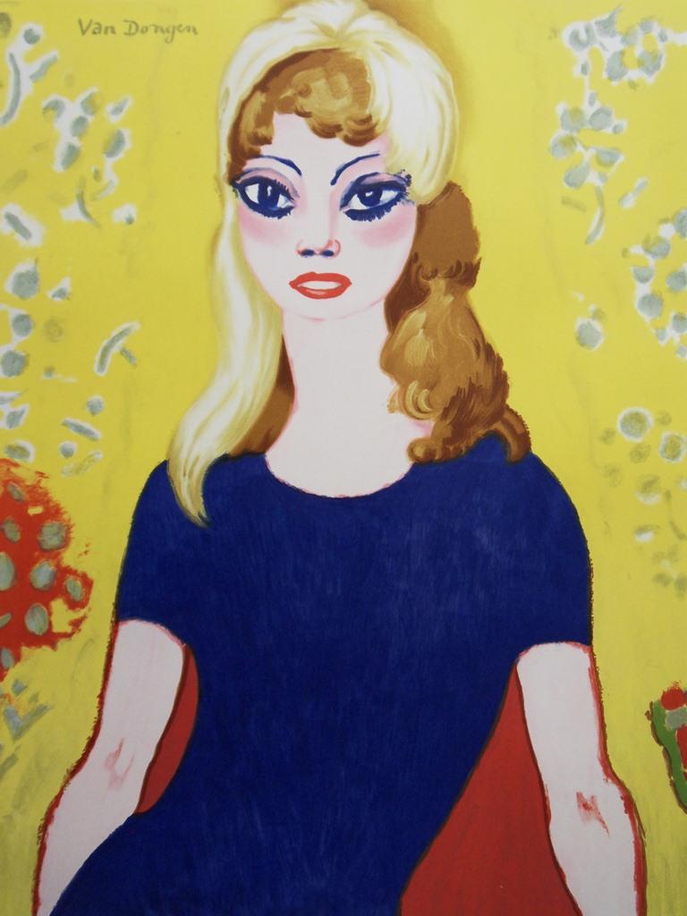 Brigitte Bardot : Femme blonde aux grands yeux - Lithographie originale, Mourlot 1964 en vente 3