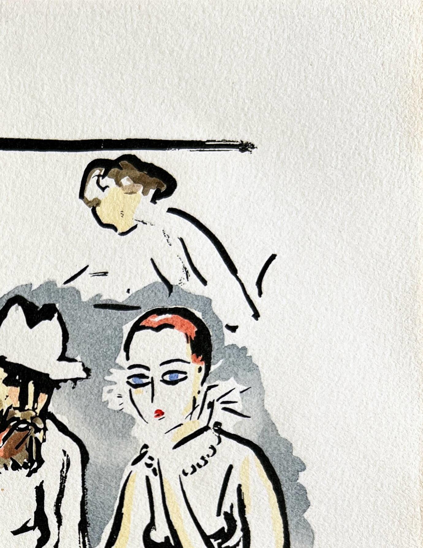 La Garçonne - Gray Figurative Print by Kees van Dongen