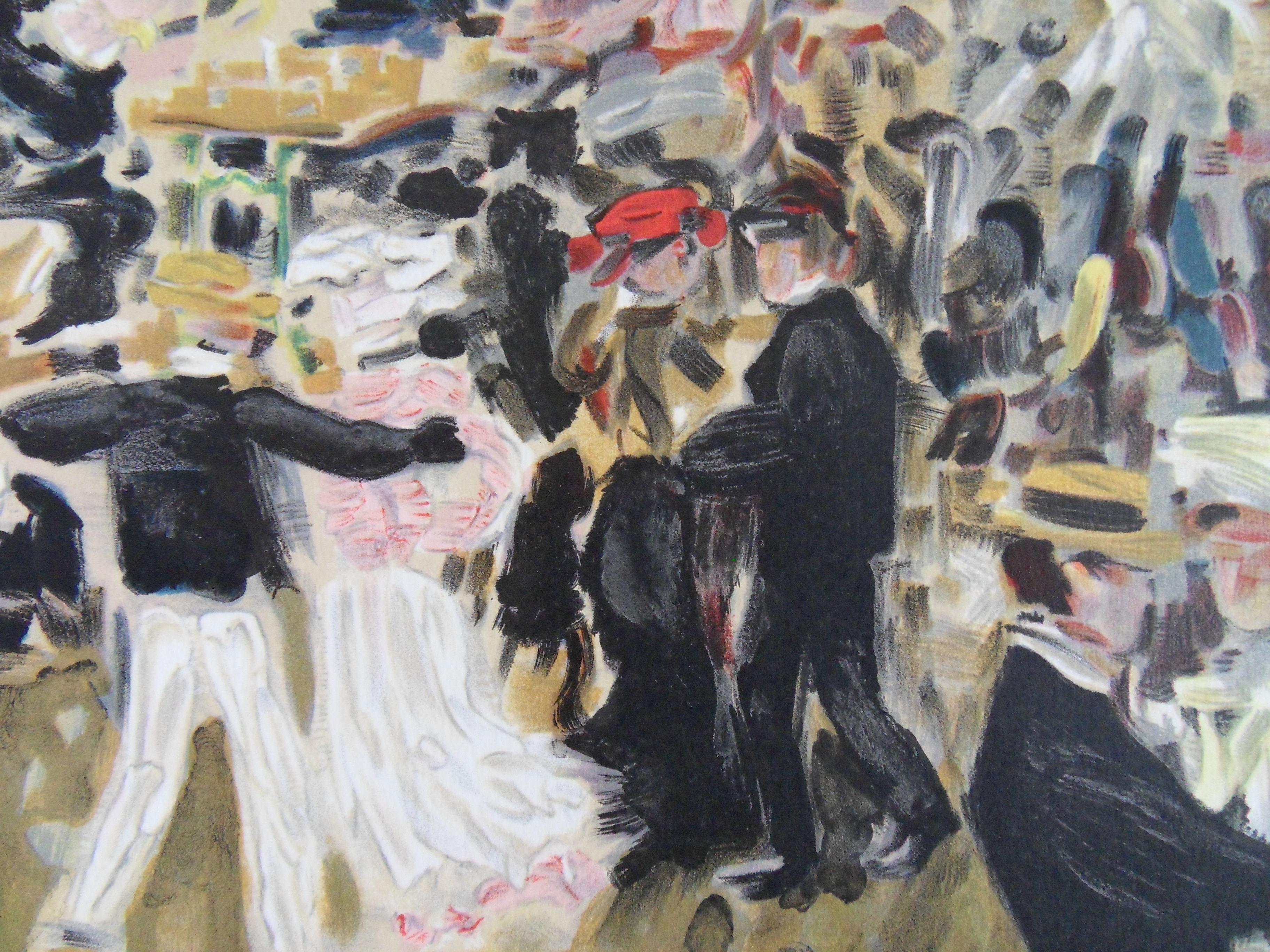 Montmartre, Dancing at Moulin de la Galette - Original lithograph - 1965 - Print by Kees van Dongen