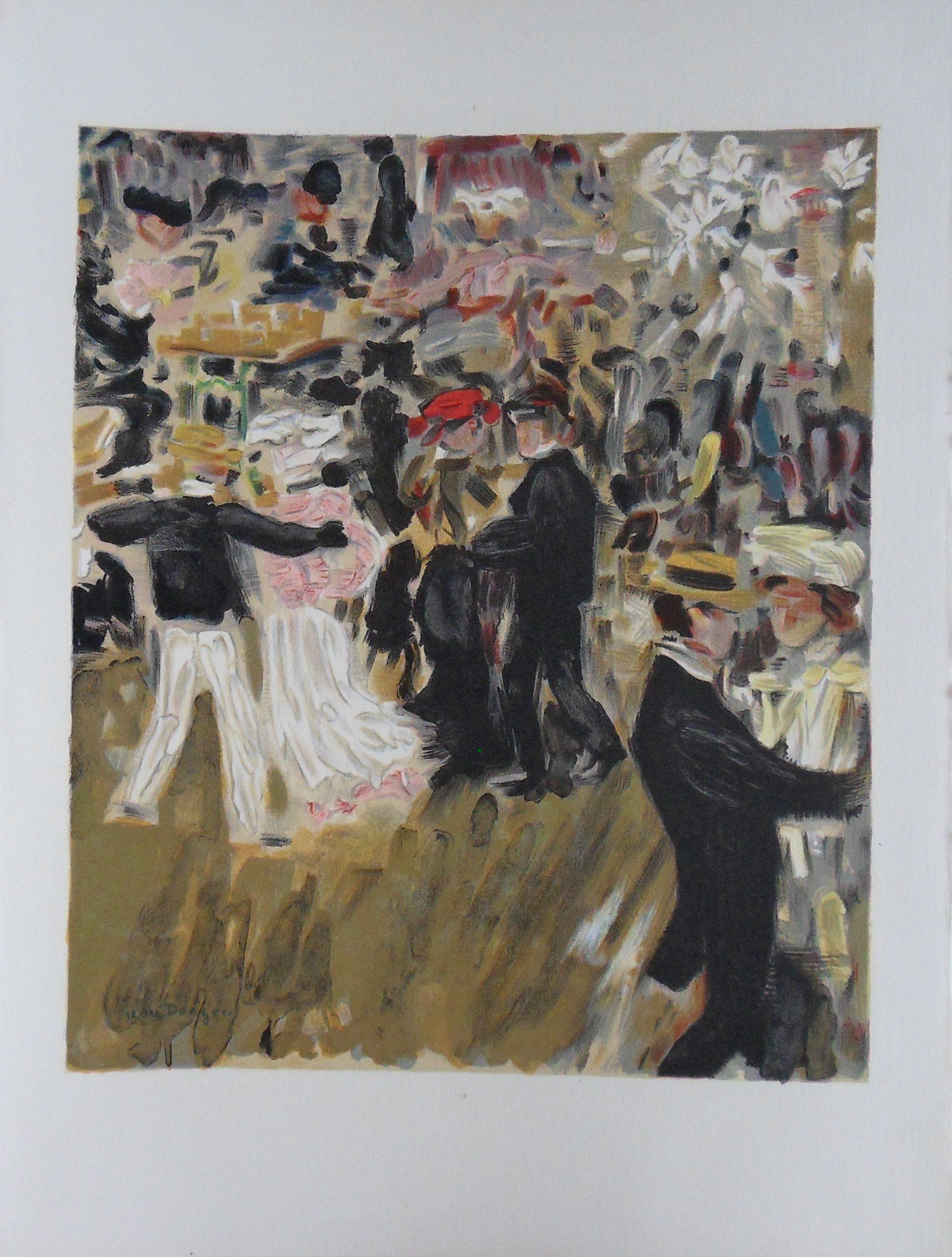 Kees van Dongen Figurative Print - Montmartre, Dancing at Moulin de la Galette - Original lithograph - 1965