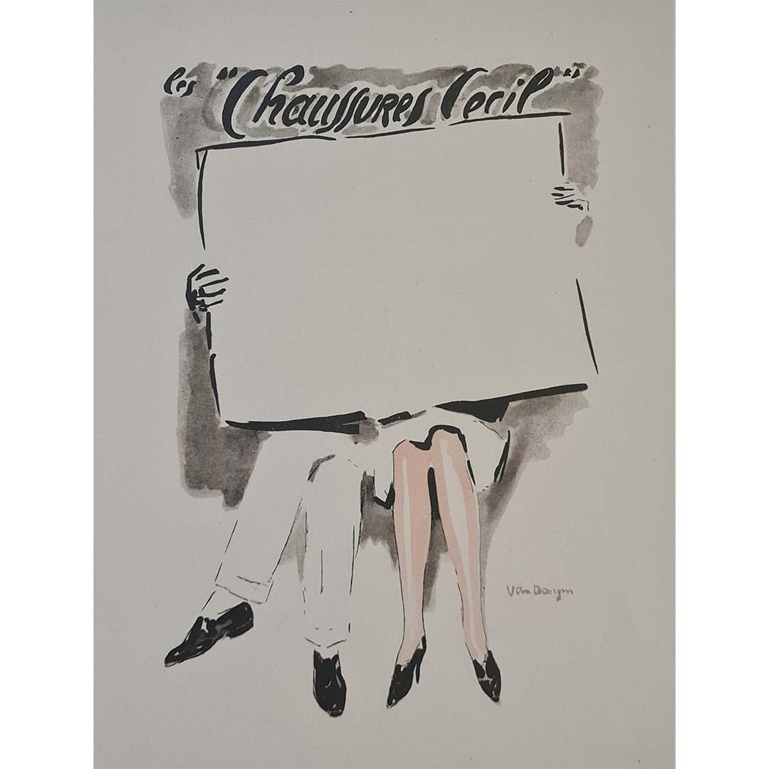 Print Kees van Dongen - Affiche Art déco originale de Van Dongen « Chaussures Cecil » de 1929