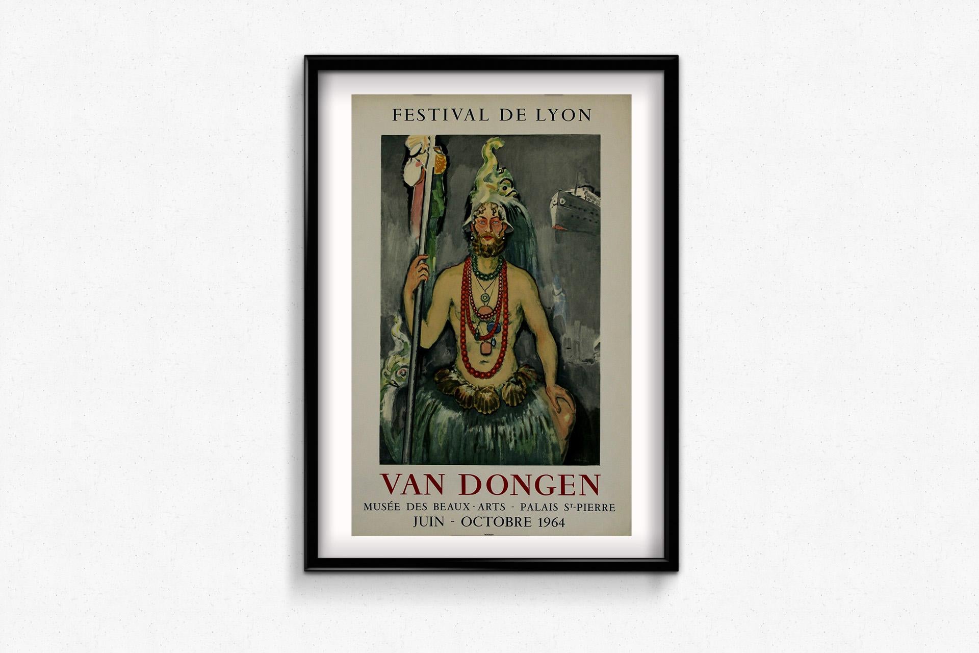 Original 1964 poster was created by Kees van Dongen for the Festival de Lyon For Sale 2