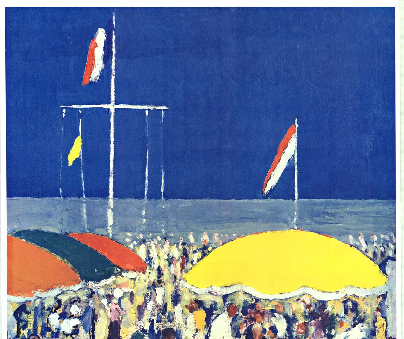 Französisches Vintage- Strandplakat Normandie Deauville, Frankreich (Amerikanische Moderne), Print, von Kees van Dongen