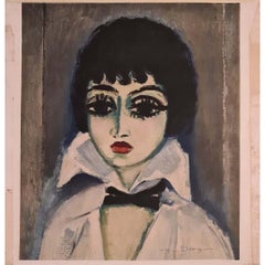 Vintage Original poster of Kees van Dongen's portrait of Marcelle Leoni - Signed