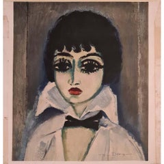 Retro Original poster of Kees van Dongen's portrait of Marcelle Leoni - Signed