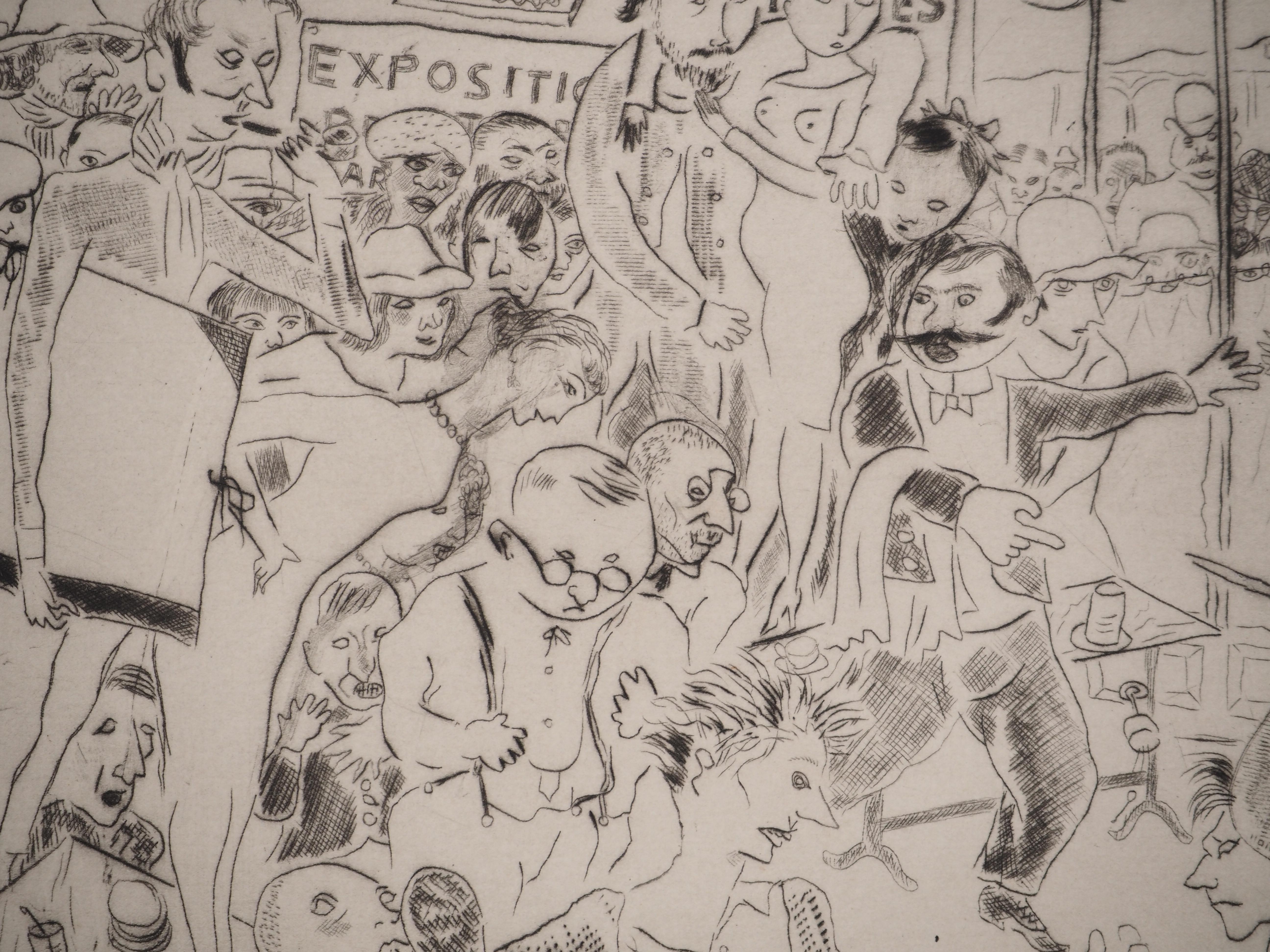 París : Club parisino - Grabado original, 1927 (Juffermans #JE4) en venta 2