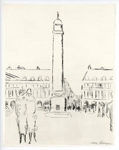 Vintage "Place Vendôme" original etching