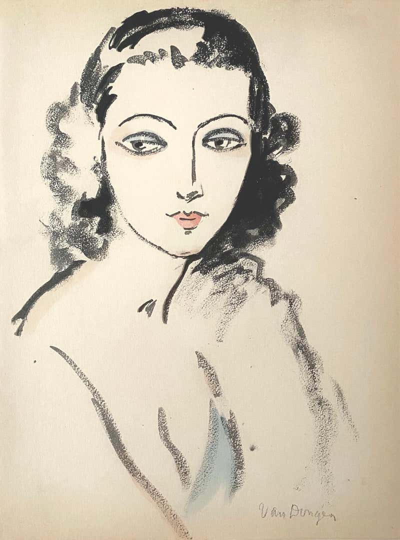 Kees van Dongen - Portrait de Femme For Sale at 1stDibs