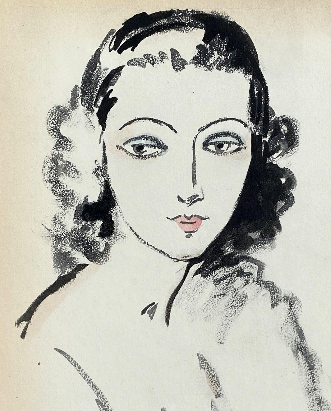 Kees van Dongen Portrait of a Woman Lithograph and Stencil Plate