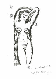 Vintage Standing Nude - Original Lithograph after Kees Van Dongen - 1982