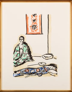 "The Green Kimono -La Garconne Series, " a Color Pochoir