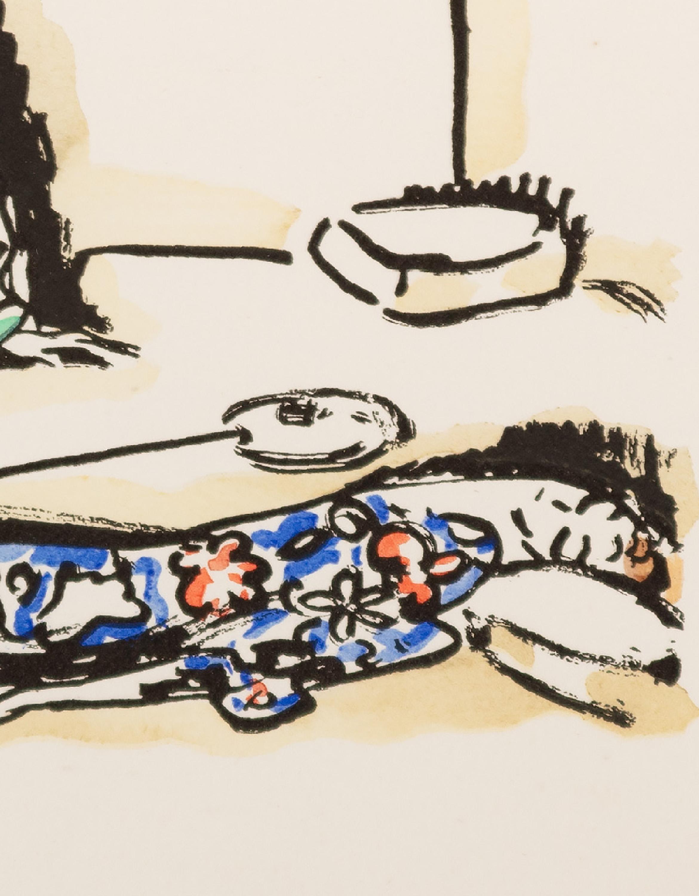 Este pochoir en color fue creado en 1925 sobre papel Arches y representa a dos mujeres con kimonos japoneses.

Se trata de una lámina extraída de un libro que se publicó en una edición numerada de 750 ejemplares. El libro estaba numerado 738/750,