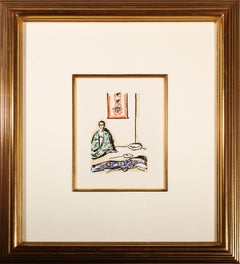 "The Green Kimono -La Garconne Series, " a Color Pochoir