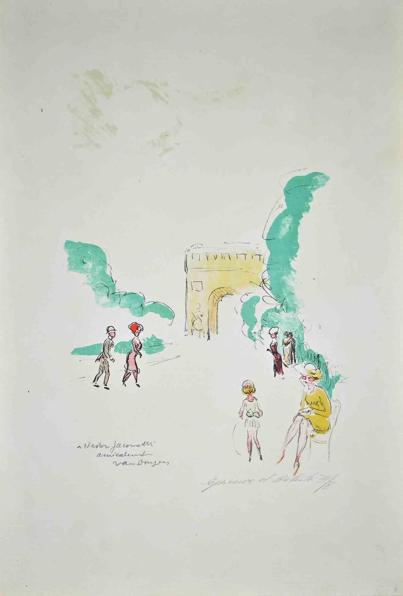 Untitled is an original Modern artwork realized by Cornelis Theodorus Maria 'Kees' van Dongen (26 January 1877 – 28 May 1968).

Hand signed and numbered by artist with pencil, with dedication to Nesto Jacometti.

Edition of 10 prints in Roman