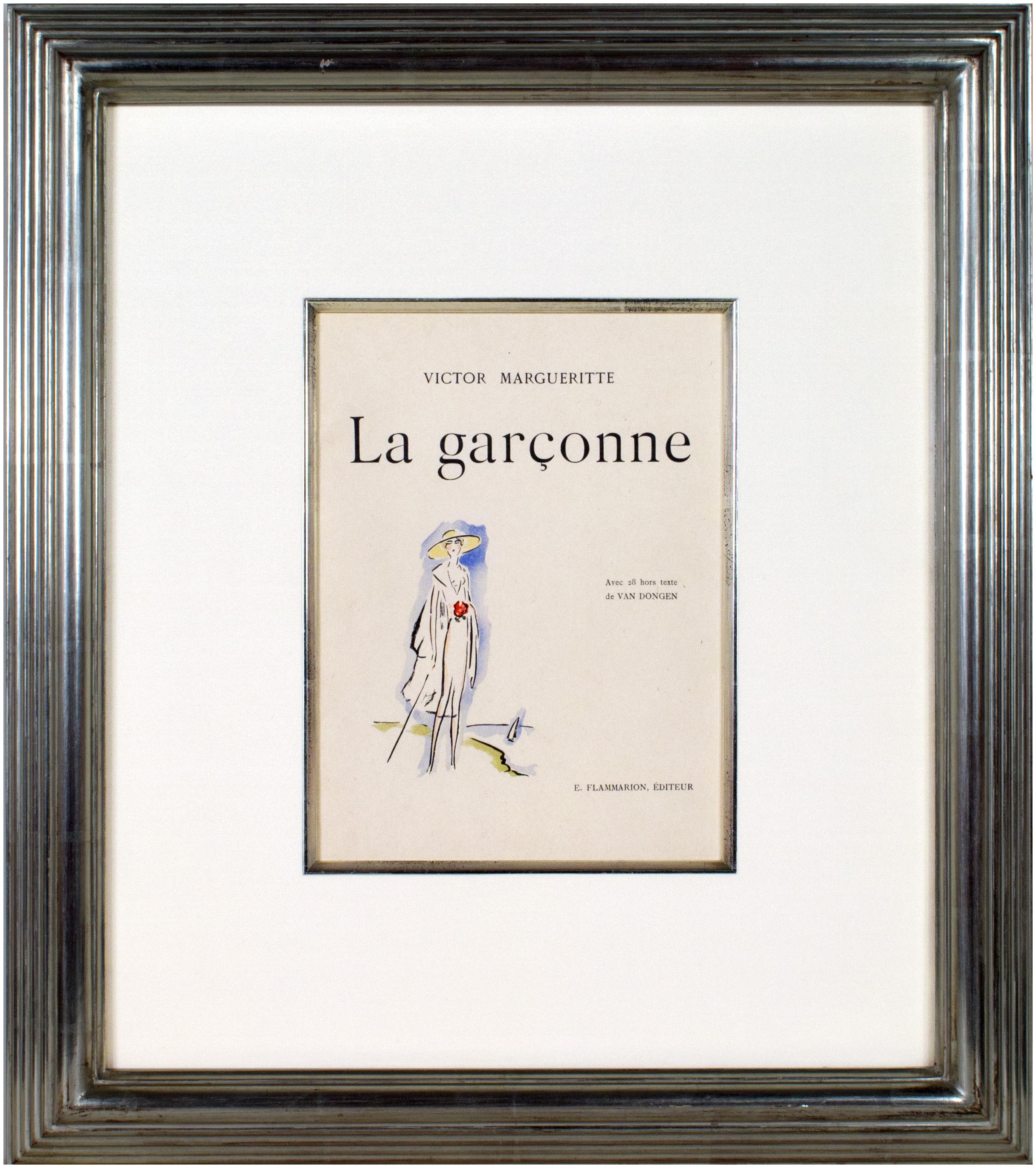 Kees van Dongen Abstract Print - "Woman at the Seaside -La Garconne Series, " a Color Pochoir