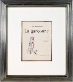 Antique "Woman at the Seaside -La Garconne Series, " a Color Pochoir