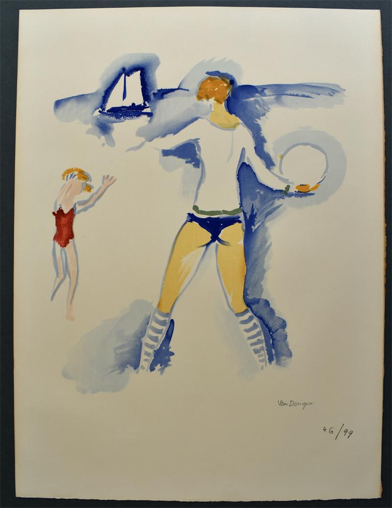  Woman on the Beach, Trouville  Femme Sur la Plage, Trouville - Print by Kees van Dongen