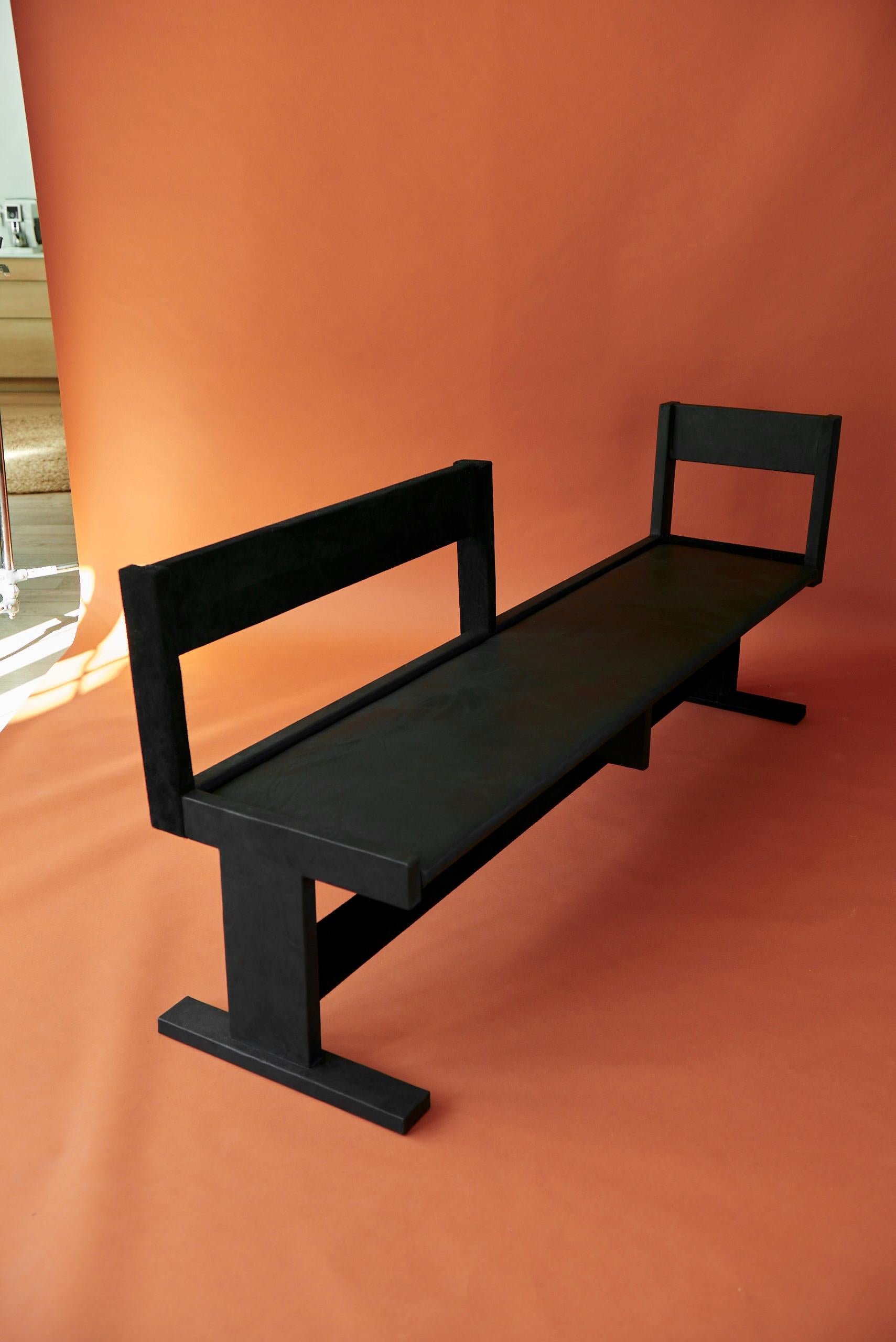 Limited Edition Leather Keeva Bench by Nish Studio
Dimensions: W 52.5 x D 206 x H 84.5cm.
Materials: Black Diesel leather + SUEDE

N I S H is a Cape Town based Fashion and Furniture design studio. N I S H creates contemporary, elegant and