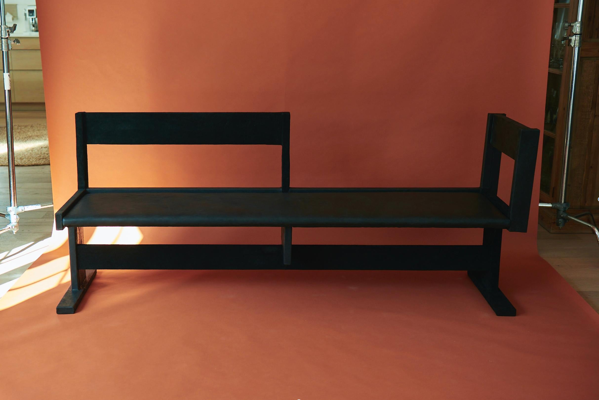Limited Edition Leather Keeva Bench by Nish Studio In New Condition For Sale In Geneve, CH