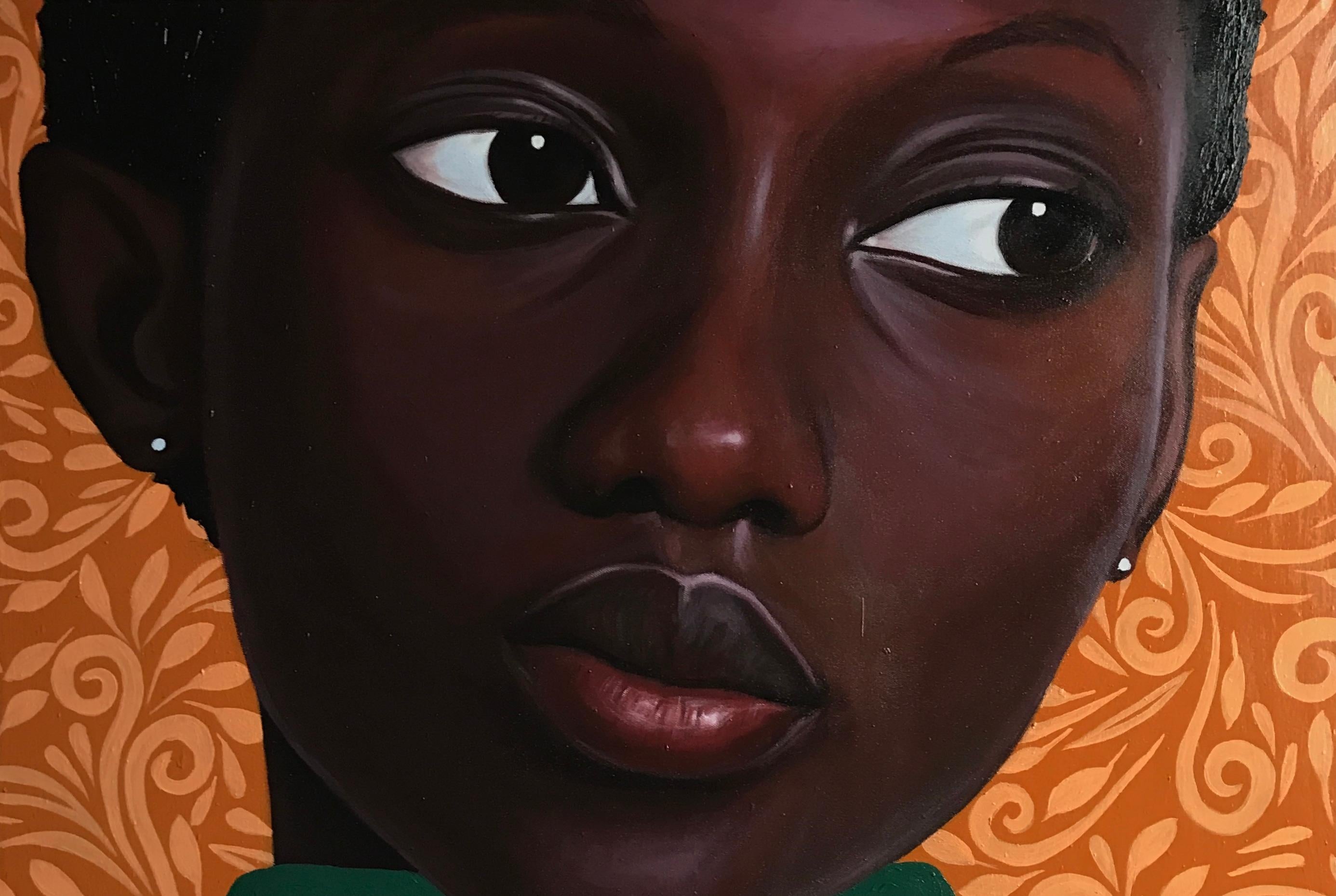 Echoes of Elsewhere - Zeitgenössisches 21. Jahrhundert, Figuratives Porträt, Mutige Frauen – Painting von Kehinde Mayowa