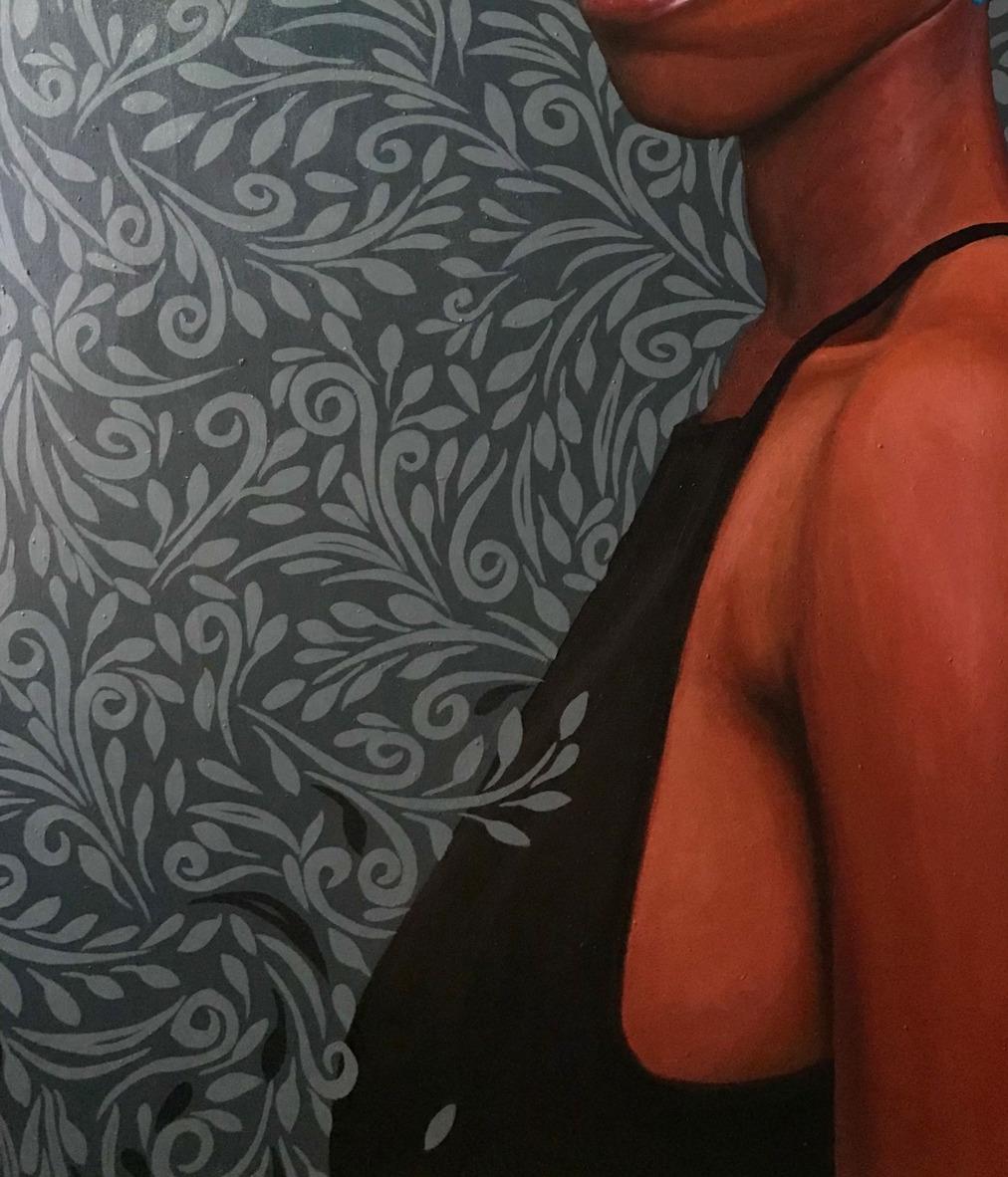 Emailliert mit Anmut (Schwarz), Figurative Painting, von Kehinde Mayowa