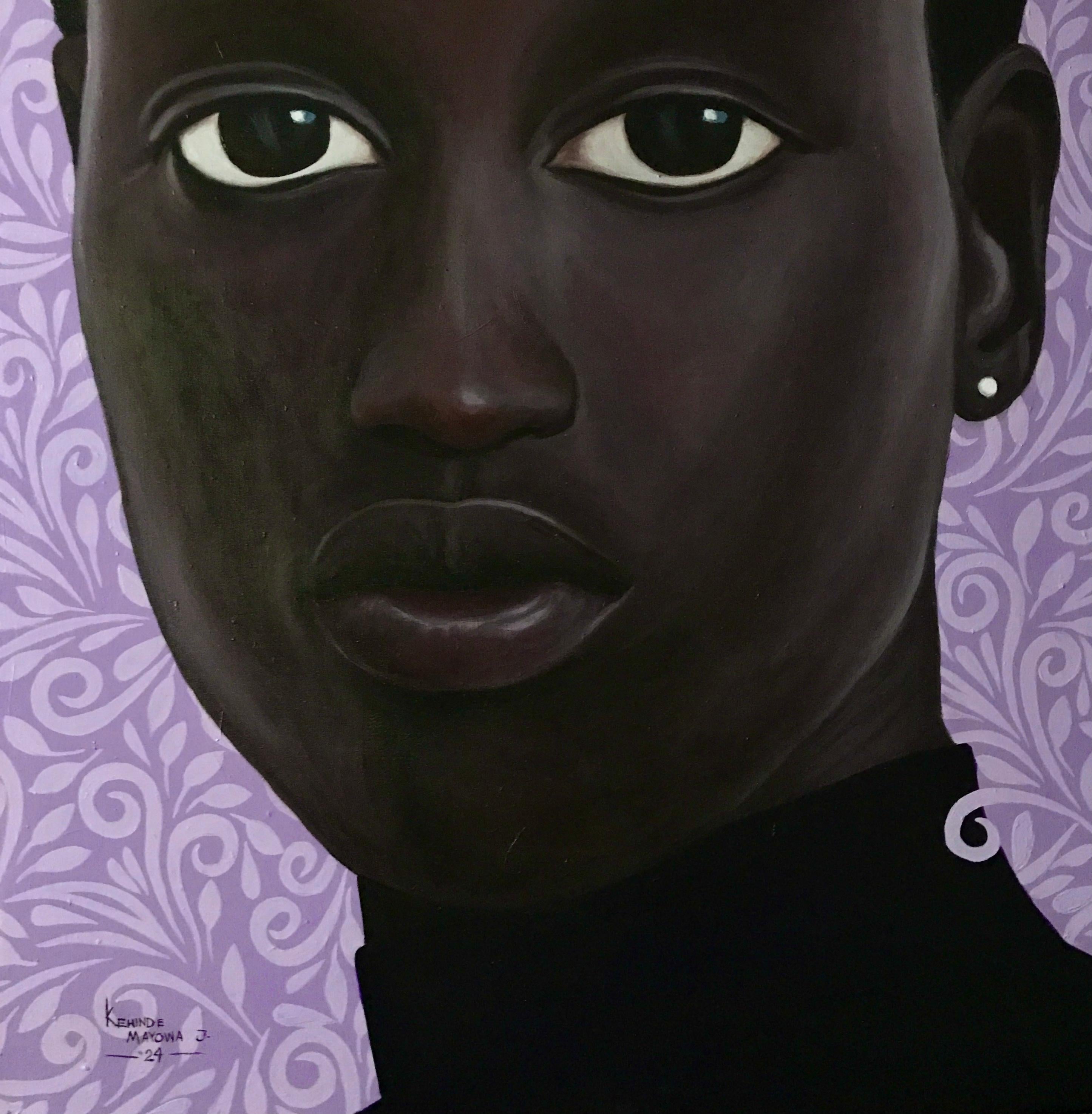 Kehinde Mayowa Figurative Painting - Focus (Bold Face) - 21st Century Contemporary, Figurative Portrait, Woman