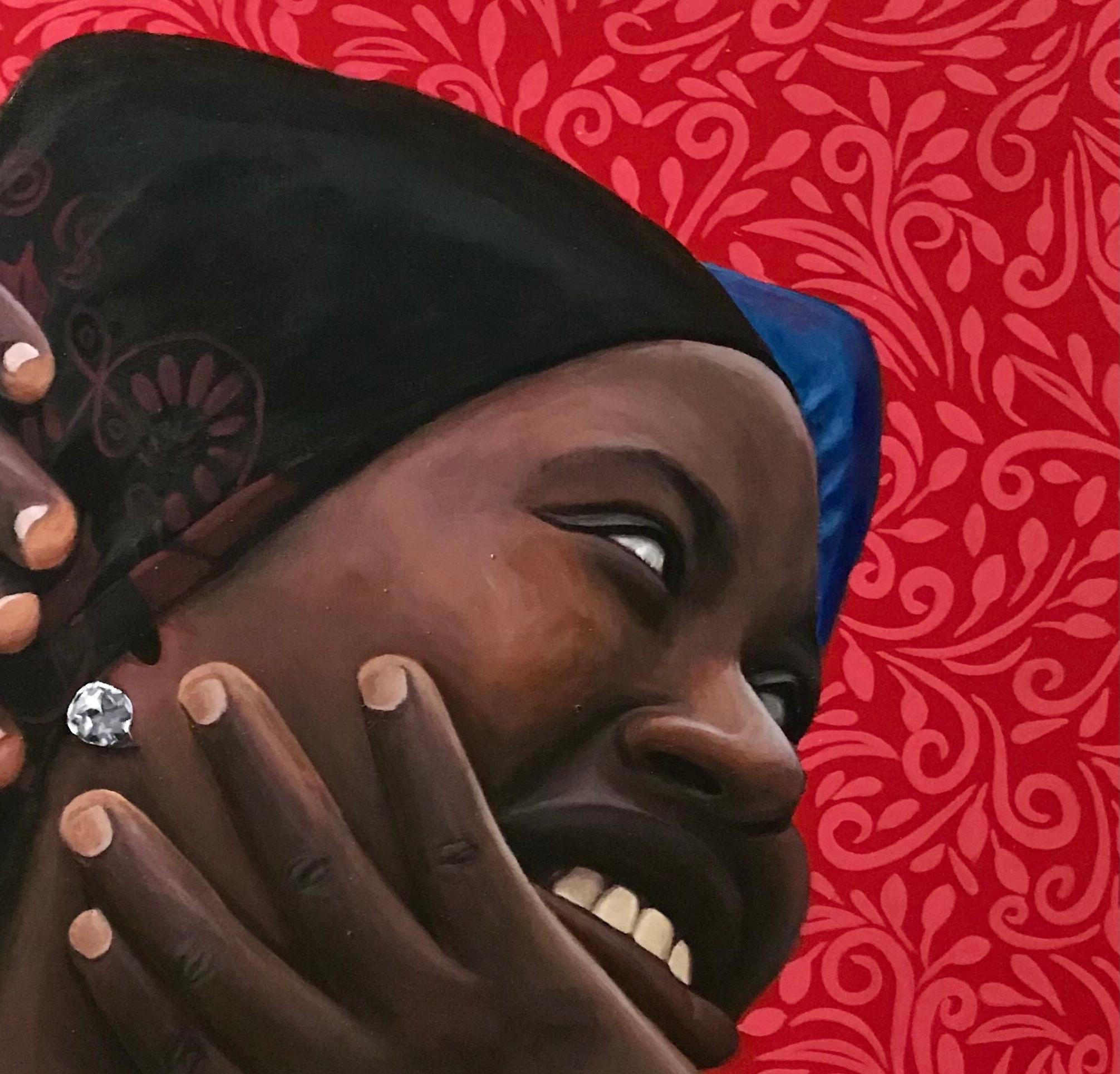 Girl With Crystal Earring - Contemporary Painting by Kehinde Mayowa