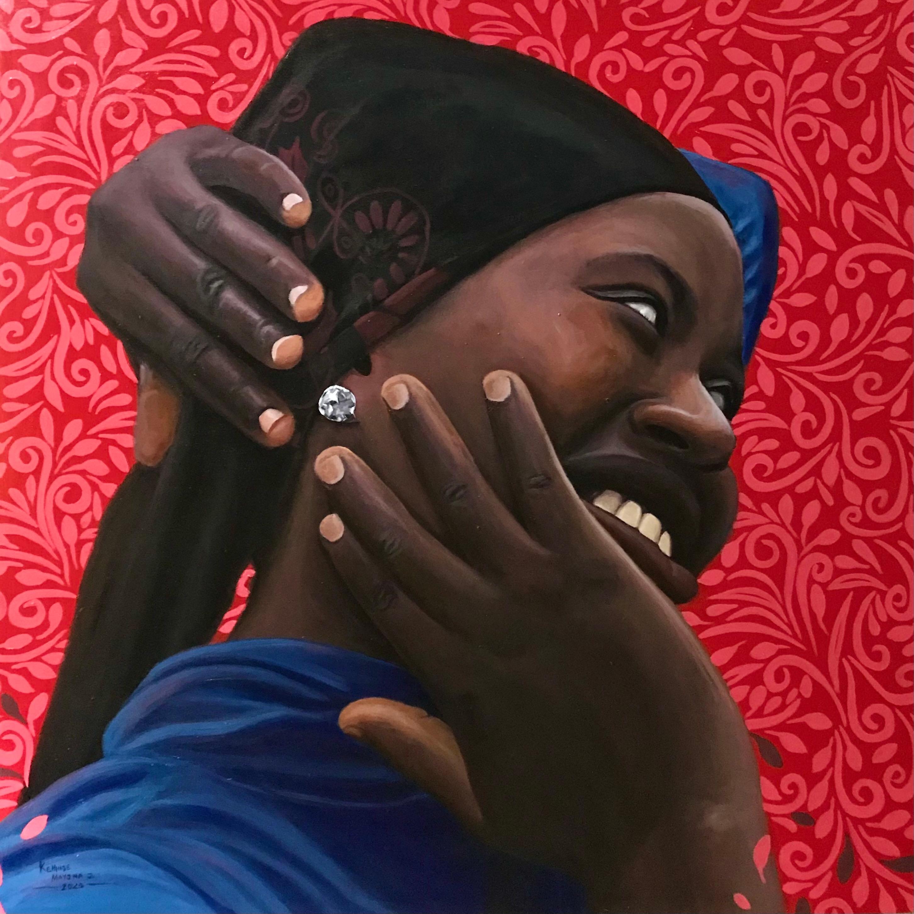 Kehinde Mayowa Interior Painting - Girl With Crystal Earring