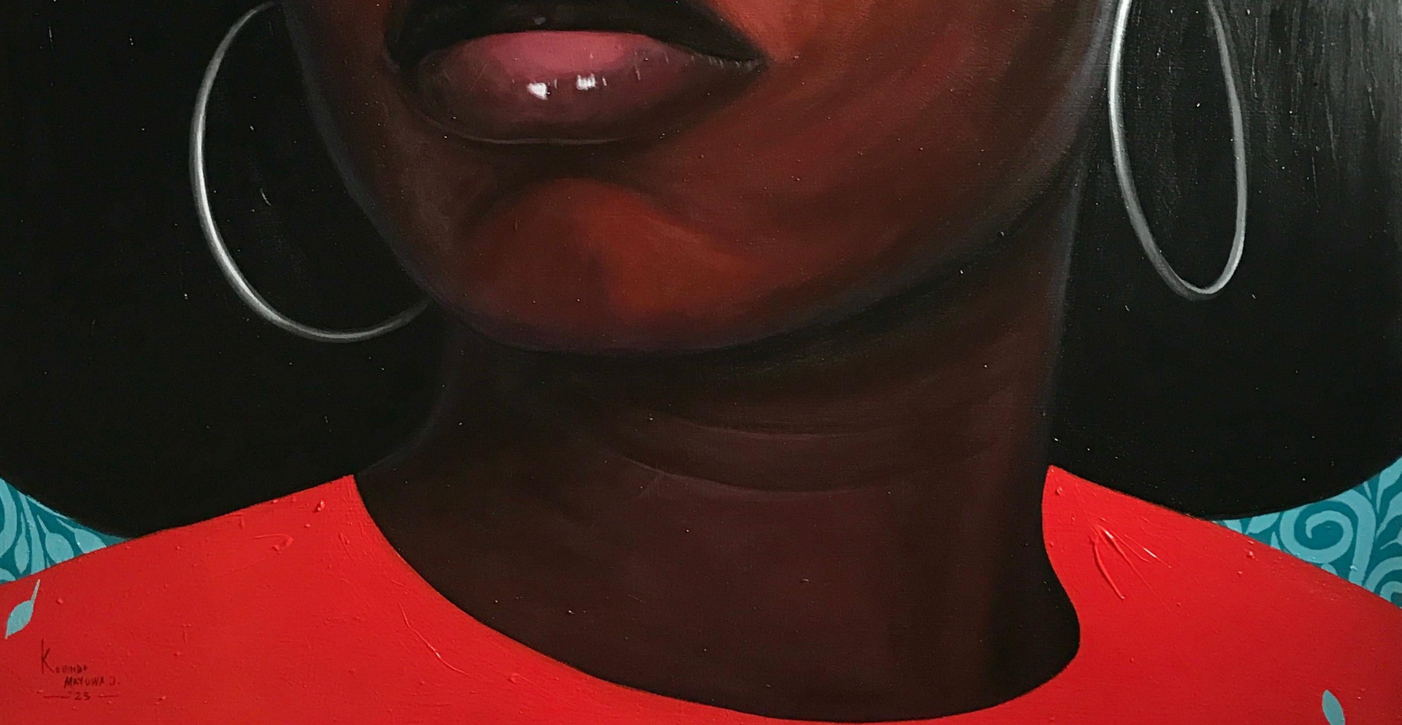 Stärke in der Wurzel - 21. Jahrhundert Zeitgenössisch, Figurativ, Porträt, Afrika Frauen (Surrealismus), Painting, von Kehinde Mayowa
