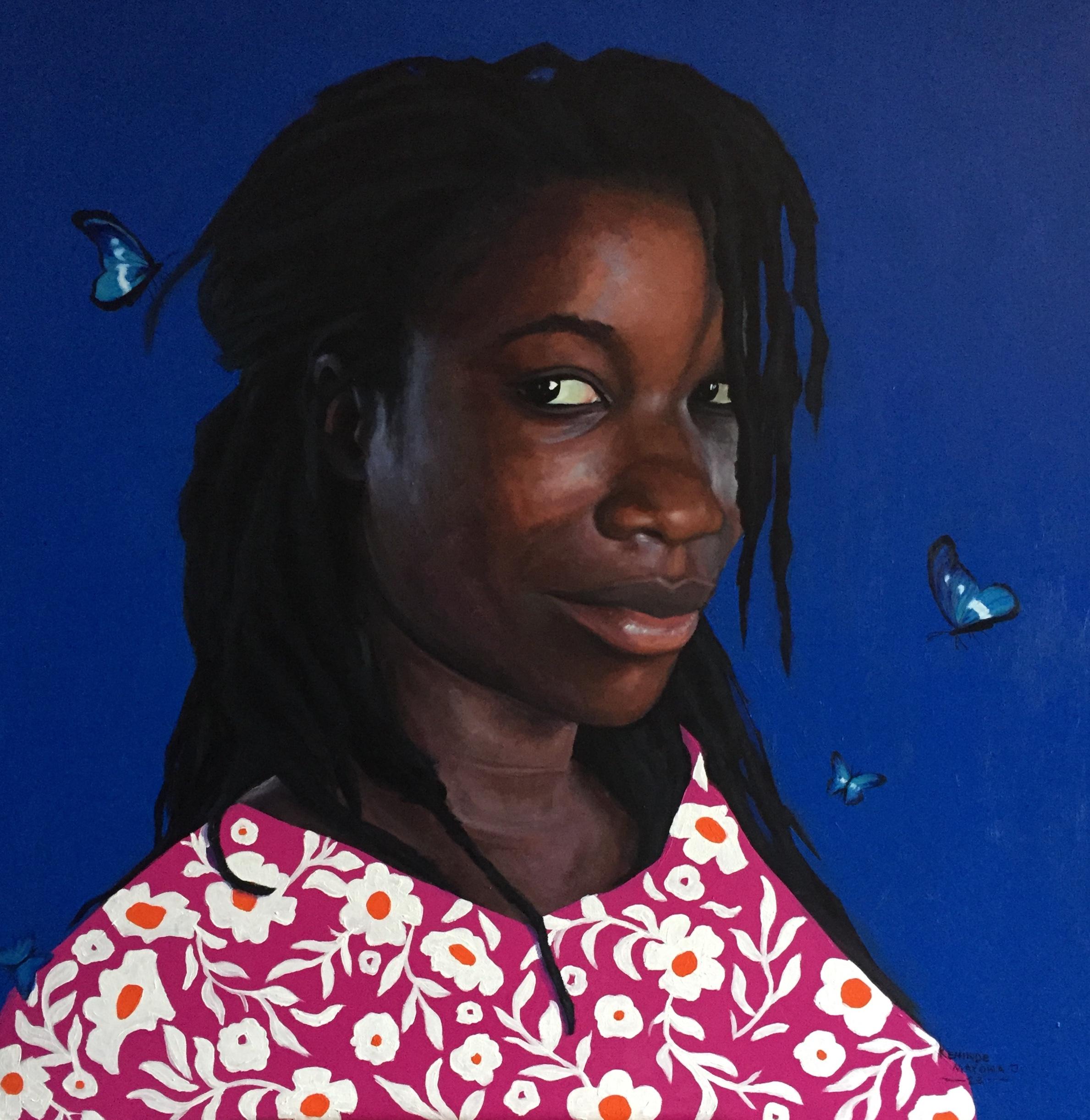 Kehinde Mayowa Portrait Painting - Symbol of Strength and Beauty